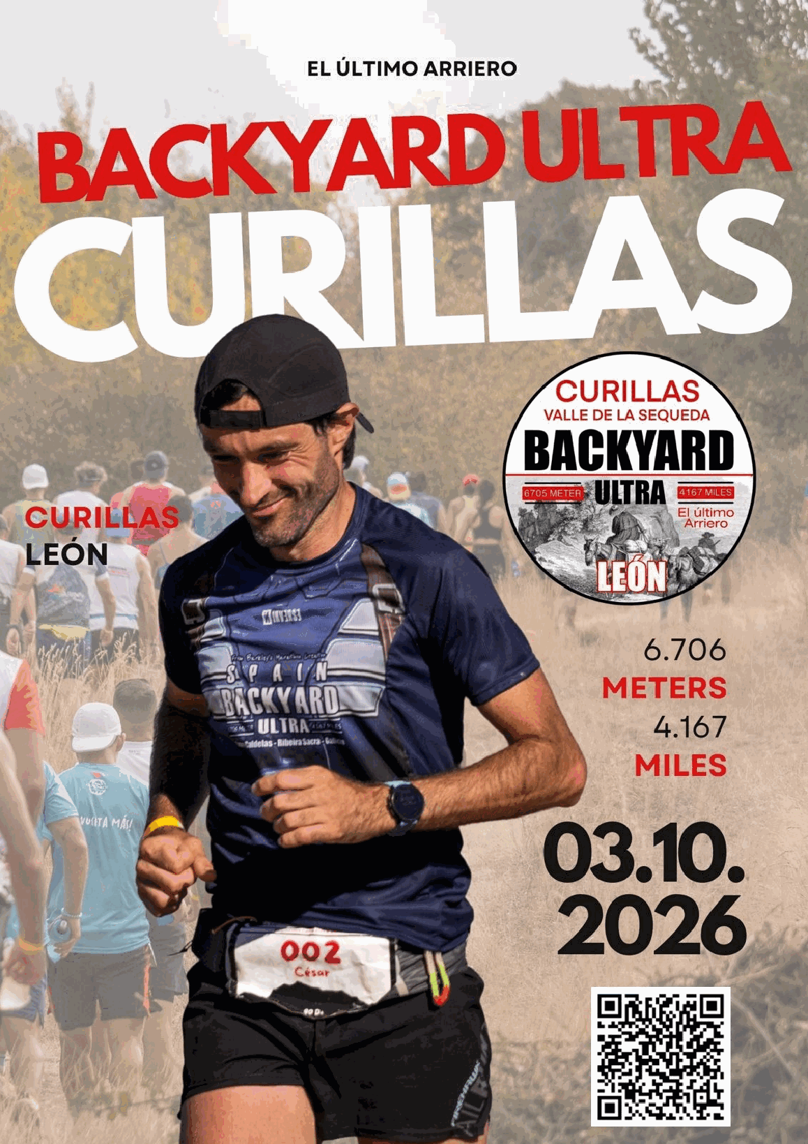 Cartel Backyard Ultra Curillas 2026, 3 de octubre