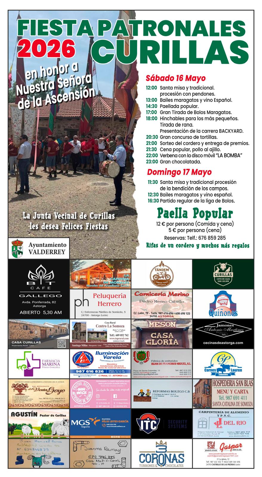Programa de las fiestas de la Ascensión de Curillas 2026