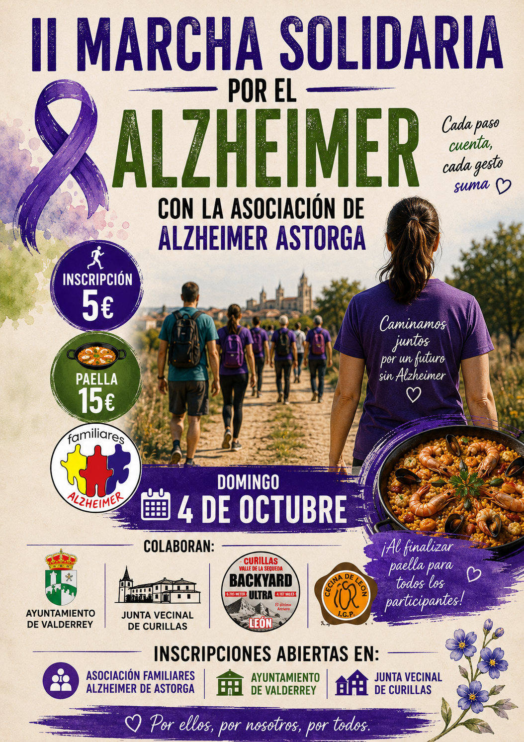 Cartel de la II Marcha Solidaria por el Alzheimer en Curillas