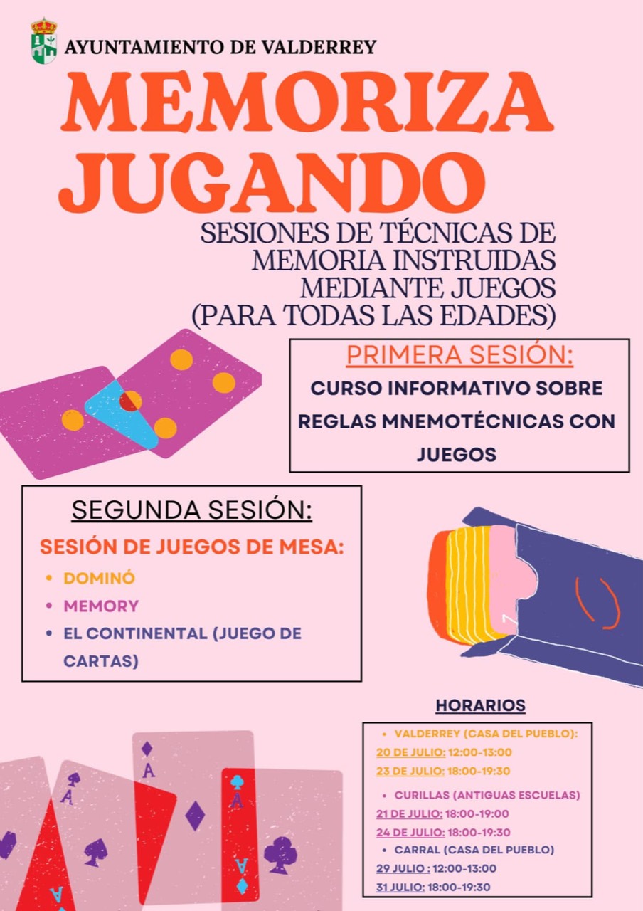Cartel del taller Memoriza jugando