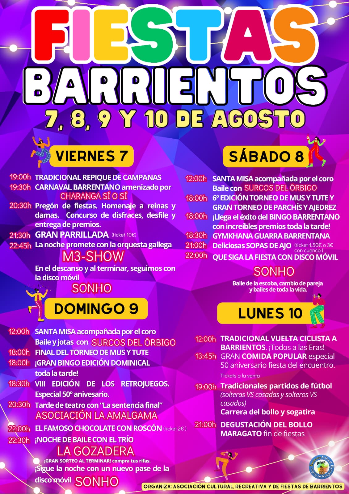 Programa de las fiestas de Barrientos del 7 al 10 de agosto de 2026