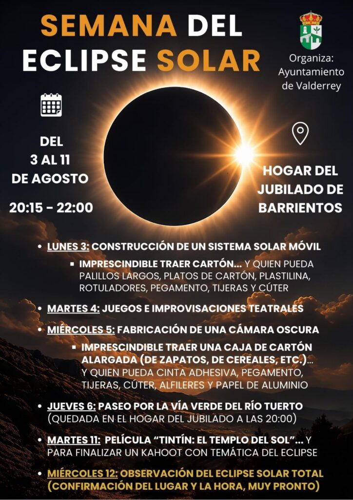 Cartel de la Semana del Eclipse Solar en Barrientos