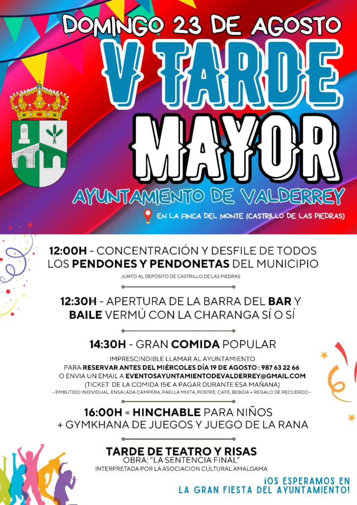 Cartel de la V Tarde Mayor del Ayuntamiento de Valderrey