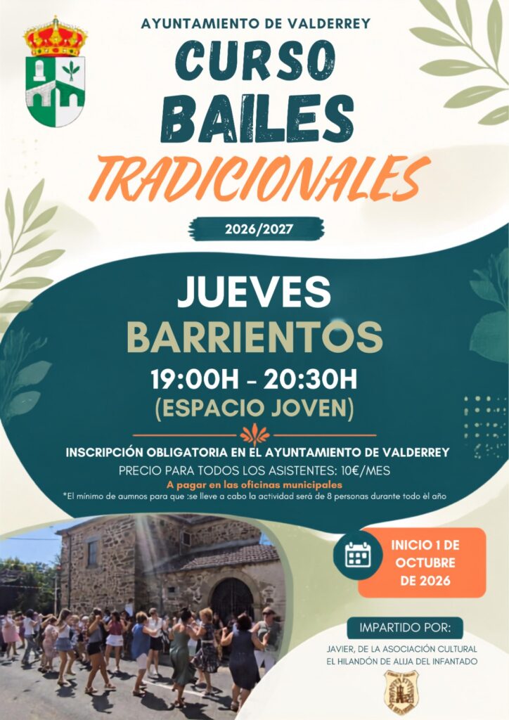 Cartel del curso de bailes tradicionales