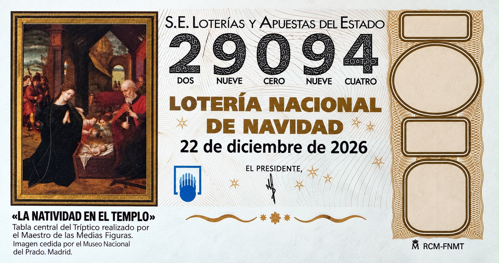 Cartel de la Lotería de Navidad de Curillas 2026, número 29094